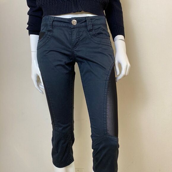 John Paul Gaultier Capri Pants with Sheer Panels French size 28 US 4-6 - Picture 1 of 11